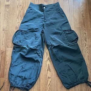 Simon Miller Grey/Black Nylon Baggy Cargo Parachute Pants Women’s Sz Medium